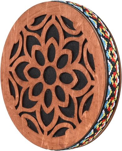 8-inch/12-inch Ocean Drum Ethnic Percussion Instrument Onomatopoeic Music Portable Hand Drum Instrument Sound Therapy Relaxing Water Sound Birch Wooden Drum for Performance Accompaniment in Kuwait