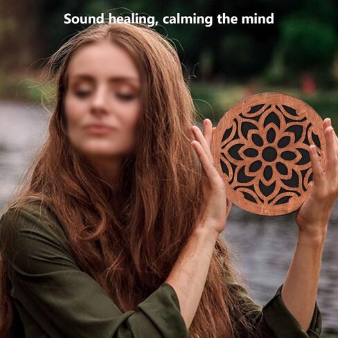 8-inch/12-inch Ocean Drum Ethnic Percussion Instrument Onomatopoeic Music Portable Hand Drum Instrument Sound Therapy Relaxing Water Sound Birch Wooden Drum for Performance Accompaniment in Kuwait
