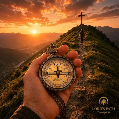 Lord's Path Compass - Baptism, Communion, Confirmation, Christian Gifts for Teenage Boys | Religious Gifts for Men, Graduation Inspirational Present - Greeting Card Included in Saudi Arabia