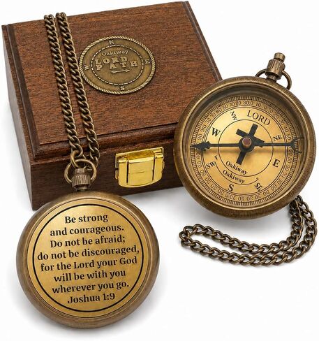Lord's Path Compass - Baptism, Communion, Confirmation, Christian Gifts for Teenage Boys | Religious Gifts for Men, Graduation Inspirational Present - Greeting Card Included in Saudi Arabia
