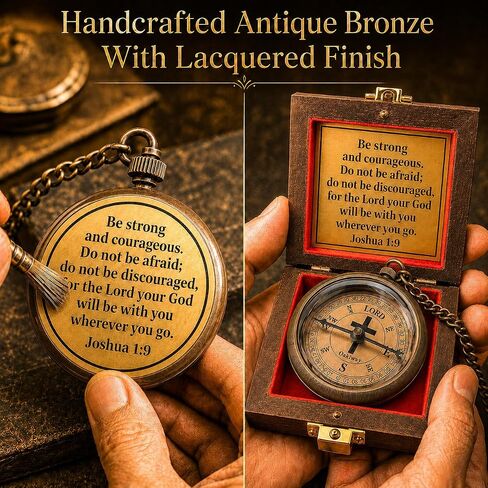 Lord's Path Compass - Baptism, Communion, Confirmation, Christian Gifts for Teenage Boys | Religious Gifts for Men, Graduation Inspirational Present - Greeting Card Included in Saudi Arabia