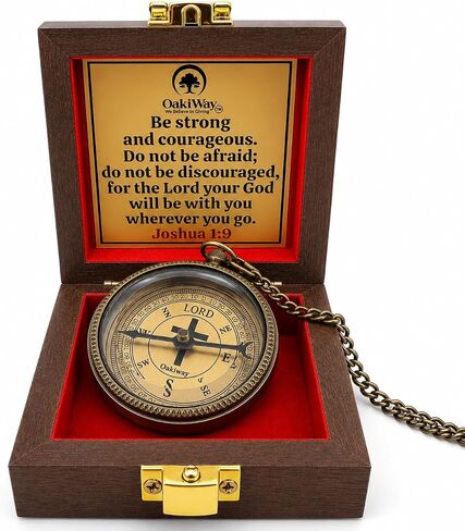 Lord's Path Compass - Baptism, Communion, Confirmation, Christian Gifts for Teenage Boys | Religious Gifts for Men, Graduation Inspirational Present - Greeting Card Included in Saudi Arabia