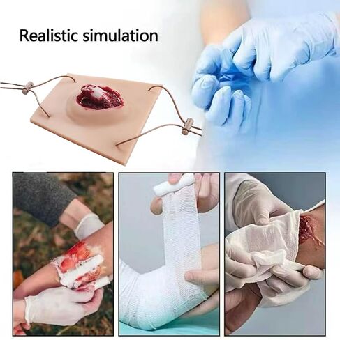 Limb Open Model Fracture Training Model, Reusable Wearable Trauma Mannequin Module, Replicating Wound Morphology, for Fracture Wound Bandaging Suture Training and First Aid Practice in Kuwait