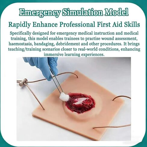 Limb Open Model Fracture Training Model, Reusable Wearable Trauma Mannequin Module, Replicating Wound Morphology, for Fracture Wound Bandaging Suture Training and First Aid Practice in Kuwait