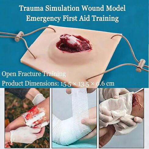Limb Open Model Fracture Training Model, Reusable Wearable Trauma Mannequin Module, Replicating Wound Morphology, for Fracture Wound Bandaging Suture Training and First Aid Practice in Kuwait