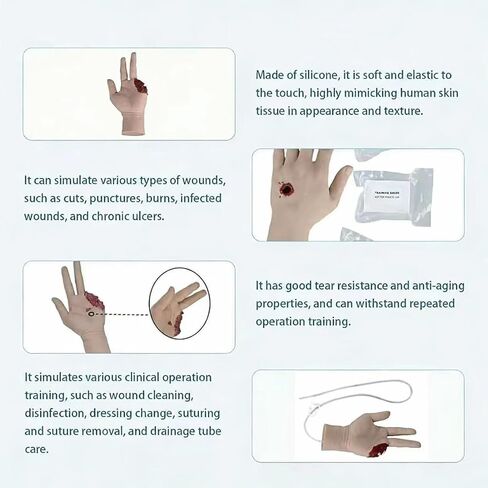 Hand Wound Packing Trainer Model, Finger Amputation Wound Hemostasis Practice Model, Reusable, Simulate Real-World Scenarios, for Teaching and Training in Kuwait