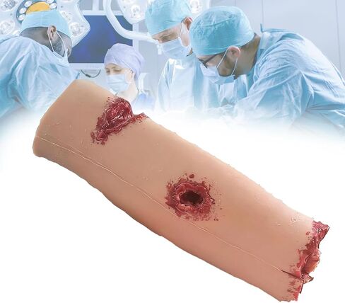 Calf Wound Packing Wound Trainer Model, Stop The Bleed Training Kit, 4 Simulated Wounds, Reusable, Combat Injury Model Gauze Packing, Ideal for Medical and EMT Classes in Kuwait