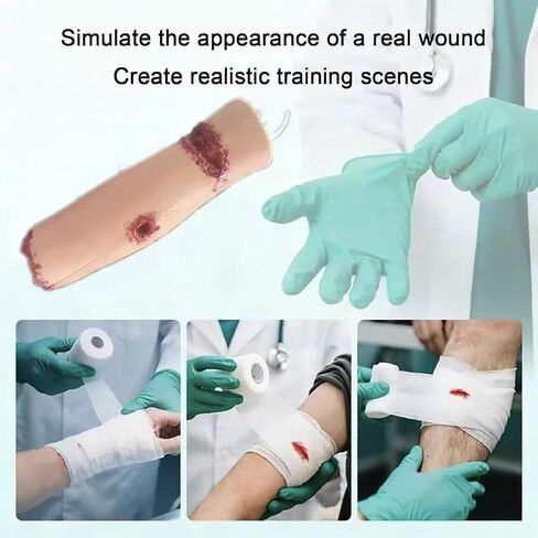 Calf Wound Packing Wound Trainer Model, Stop The Bleed Training Kit, 4 Simulated Wounds, Reusable, Combat Injury Model Gauze Packing, Ideal for Medical and EMT Classes in Kuwait