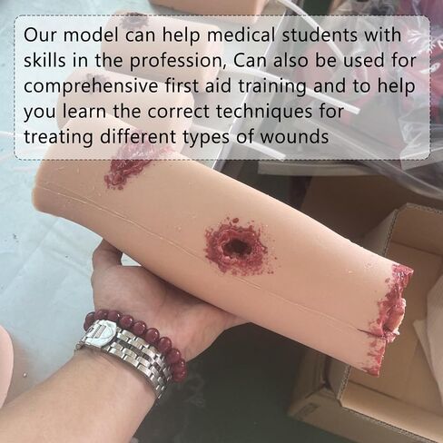 Calf Wound Packing Wound Trainer Model, Stop The Bleed Training Kit, 4 Simulated Wounds, Reusable, Combat Injury Model Gauze Packing, Ideal for Medical and EMT Classes in Kuwait