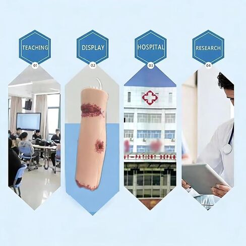 Calf Wound Packing Wound Trainer Model, Stop The Bleed Training Kit, 4 Simulated Wounds, Reusable, Combat Injury Model Gauze Packing, Ideal for Medical and EMT Classes in Kuwait