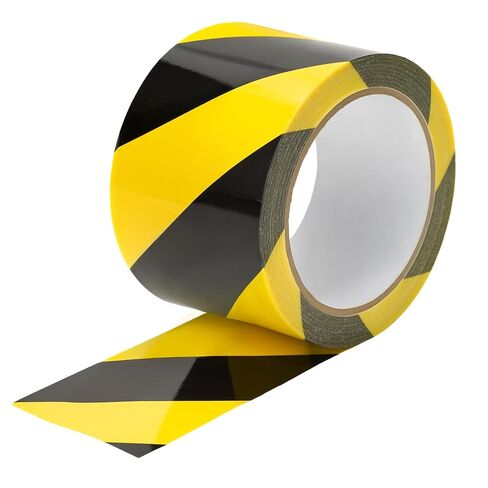 Black & Yellow Hazard Safety Floor Tape, 3 inch x 54 feet - Ideal for Walls, Floors, Pipes and Equipment. in Saudi Arabia