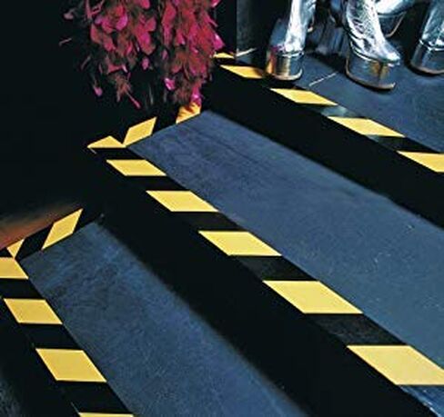 Black & Yellow Hazard Safety Floor Tape, 3 inch x 54 feet - Ideal for Walls, Floors, Pipes and Equipment. in Saudi Arabia