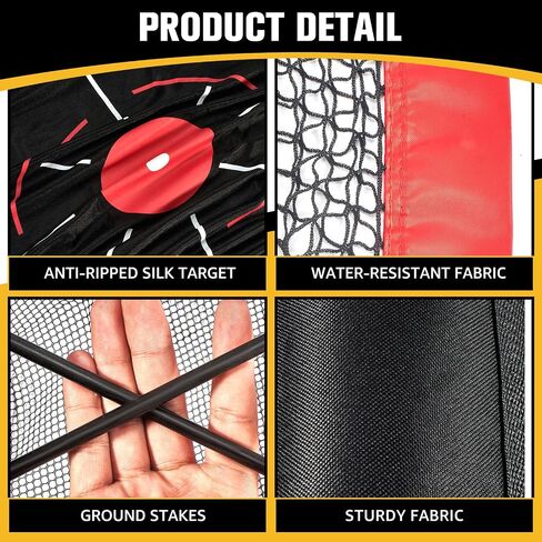 10x7ft Golf Practice Net with Chipping Target, Foldable Mat, 8 Tees & 6 Balls – All-in-One Golf Hitting Net for Backyard, Indoor Outdoor Use, Includes Carry Bag for Easy Storage in Kuwait