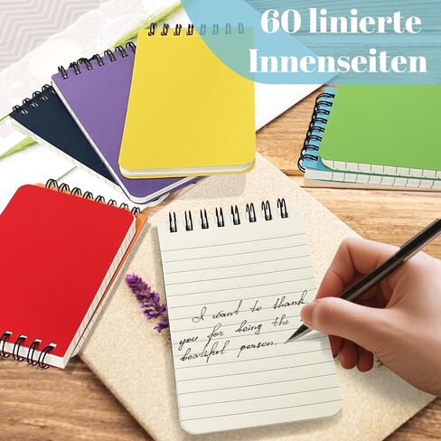 24 Packs Small Pocket Spiral Notebooks Bulk 3 x 5 Inch, Memo Pads 6 Colored 60Sheets/120Pages (80GSM), Small Note pads with Lined Pages for Listing, Planning, Note Taking in Saudi Arabia