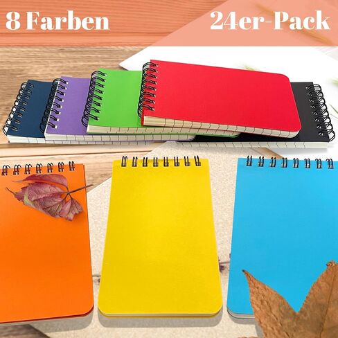 24 Packs Small Pocket Spiral Notebooks Bulk 3 x 5 Inch, Memo Pads 6 Colored 60Sheets/120Pages (80GSM), Small Note pads with Lined Pages for Listing, Planning, Note Taking in Saudi Arabia