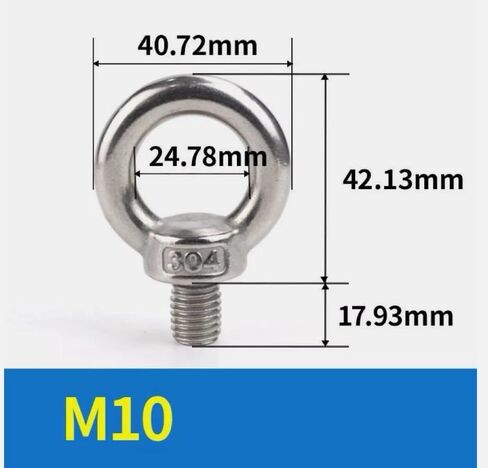 (2) اثنان من الفولاذ المقاوم للصدأ 304 M10 x 18mm Lg مسمار بعروة لتعليق مكبرات الصوت in Kuwait