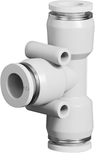 Pneumatic Air Pipe Quick Connector Plastic T-shaped Tee 4/6/8/10/12/14/mm 1Pcs(Pe-10white) in Kuwait