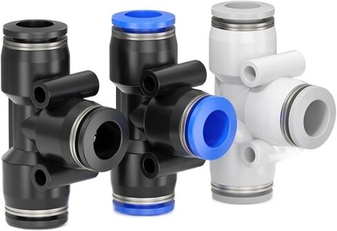 Quick Connector T-Type Three-Way Pneumatic Trachea PE6/8/10/12 Plastic Air Pump Compressor Pipe 1Pcs(Premiumwhitepe-16) in Kuwait