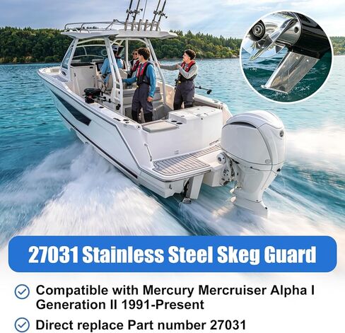 27031 طقم إصلاح الحرس Skeg لـ Mercury MerCruiser Alpha I Generation II 1991-Present Stern Drive Marine 316 الفولاذ المقاوم للصدأ in Kuwait