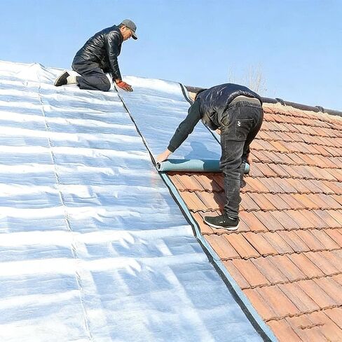 Self-Adhesive Butyl Sealing Tape Repair with Aluminum Foil Rubber for Roofs Windows RV Pipes Boats Vents Gutters Leak Repair Waterproof fire-Resistant (Size:3.3x16ft(1x5m)) in Kuwait