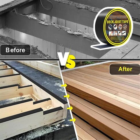 Deck Joist Tape Waterproof Seal 1.6" X 50ft Butyl Flashing Tape Weather Resistant Joist Tapes for Decking Beams Wood Roof in Kuwait