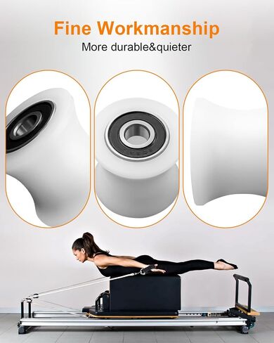 4 Pcs Gym Wheels Replacement Fit for Rollers Wheels DLX DLX II DLX III Adv DLX Pilates Pilates Pro 570 2000 2500 3000 4000, White Total Gym Accessories in Kuwait