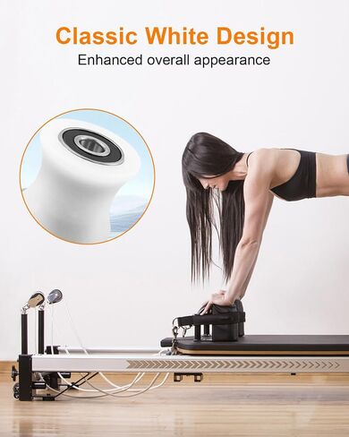 4 Pcs Gym Wheels Replacement Fit for Rollers Wheels DLX DLX II DLX III Adv DLX Pilates Pilates Pro 570 2000 2500 3000 4000, White Total Gym Accessories in Kuwait