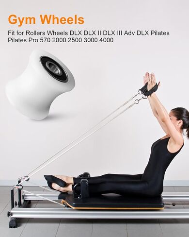 4 Pcs Gym Wheels Replacement Fit for Rollers Wheels DLX DLX II DLX III Adv DLX Pilates Pilates Pro 570 2000 2500 3000 4000, White Total Gym Accessories in Kuwait