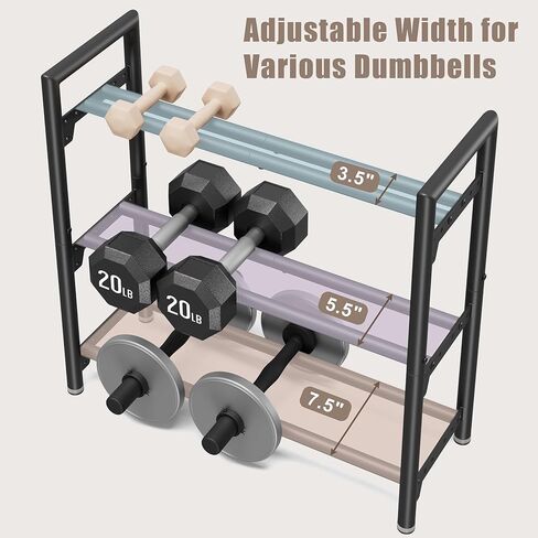 Dumbbell Rack Stand Only, 400LBS Capacity Weight Rack for Home Gym Storage, Adjustable Weight Storage Racks, Heavy-Duty Kettlebell Rack ﻿ in Kuwait