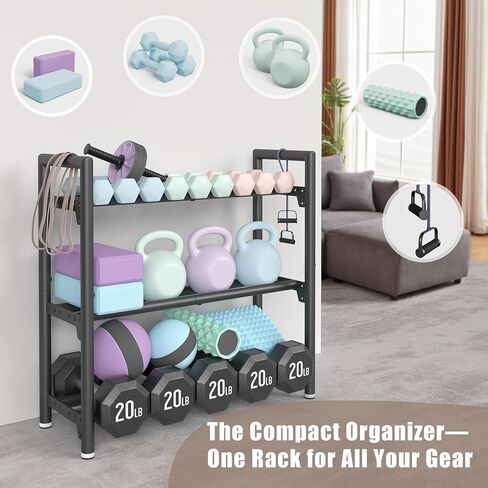 Dumbbell Rack Stand Only, 400LBS Capacity Weight Rack for Home Gym Storage, Adjustable Weight Storage Racks, Heavy-Duty Kettlebell Rack ﻿ in Kuwait