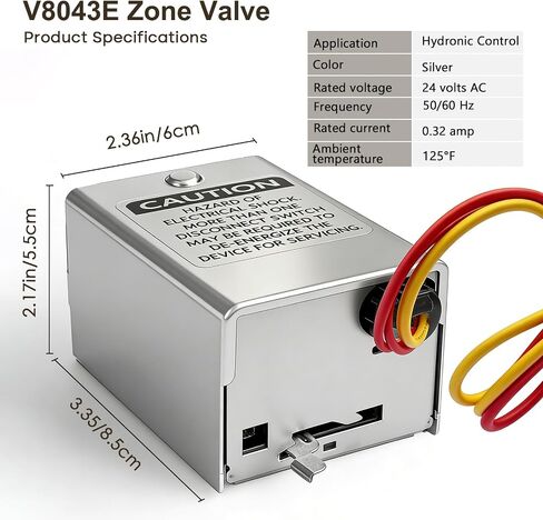 لصمام المنطقة هانيويل v8043e1012، 24Vac 50/60 هرتز، 40003916-026 رأس استبدال الطاقة، 40004850-001 (نموذج الغطاء) ثنائي الاتجاه، 4 أسلاك، 19 بوصة مع مفتاح طرفي in Kuwait