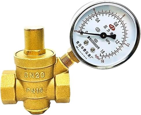 1-1/2"" Brass Water Pressure Reducing Maintaining Valve Regulator Adjustable Relief Valve Gauge 1.5 Inch(Valve with Gauge) in Kuwait