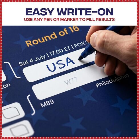 World Cup Bracket Poster 2026 | USA Theme - A1 Size 2026 World Cup Soccer Poster with US Kick Off Times, Fixtures, Stadiums & Host Cities | World Cup Wall Chart in Kuwait