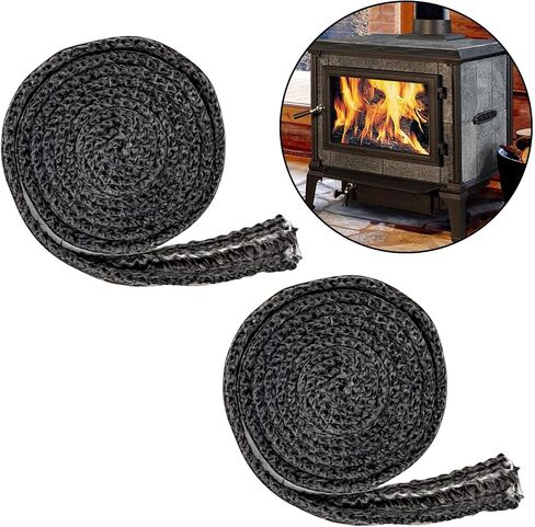 2X Flat Oven Gasket, 78.74" Fiberglass Flat Gasket Tape Fireplace Sealing Cord Oven Gasket Tape, for Window Fireplace Oven Oven Glass in Kuwait
