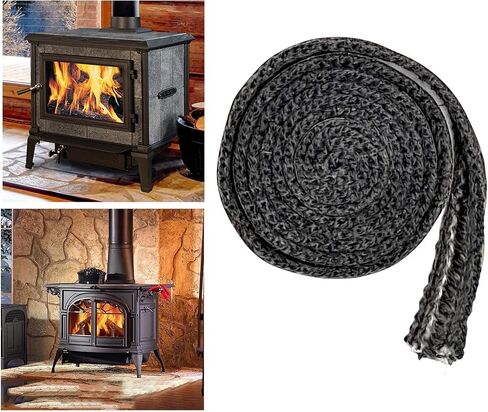 2X Flat Oven Gasket, 78.74" Fiberglass Flat Gasket Tape Fireplace Sealing Cord Oven Gasket Tape, for Window Fireplace Oven Oven Glass in Kuwait