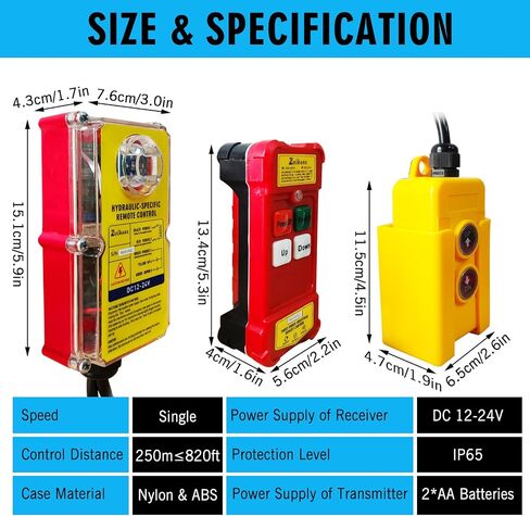 2 in 1 Crane Remote,12-24V Wireless Dump Trailer Remote,Wireless Crane Remote Wire Dump Trailer Remote Industrial Controller Hoist Truck Up-Down Switch Control Station in Kuwait