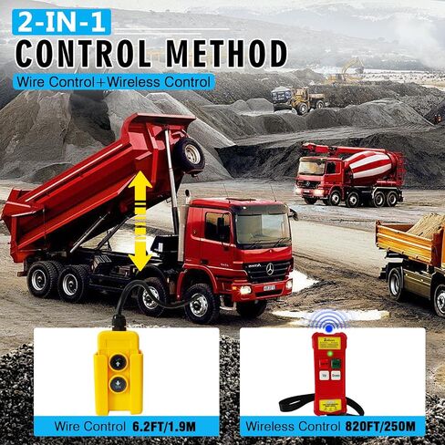 2 in 1 Crane Remote,12-24V Wireless Dump Trailer Remote,Wireless Crane Remote Wire Dump Trailer Remote Industrial Controller Hoist Truck Up-Down Switch Control Station in Kuwait