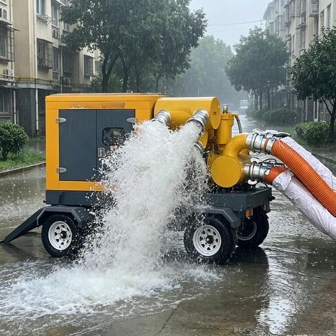 Industrial Grade Mobile Flood Control Pump Large Capacity Self Priming Pump for Roads, Tunnels & Sites Easy Operation Portable System for Emergency Rescue & Infrastructure Teams in Kuwait