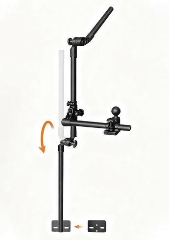 شريحة محول محول Strg مع Mount Fish Finder Mount for Kayak/Boat ، Mount Livescope Fish Fanter محول لجارمين/lowrance ، متوافق مع RAM Mounts Size C/1.5 '' مقبس مزدوج (قابلة للطي) in Kuwait