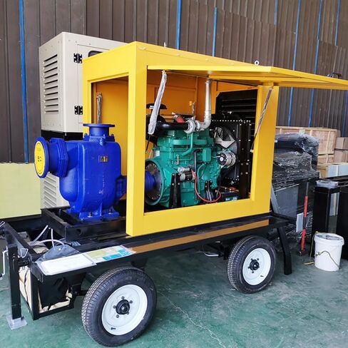 Mobile Flood Control Pump Large Flow Self Priming Drainage Pump for Disaster Relief Urban Stormwater Management & Construction Sites Portable Trailer Unit in Kuwait