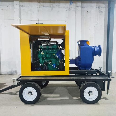 Mobile Flood Control Pump Large Flow Self Priming Drainage Pump for Disaster Relief Urban Stormwater Management & Construction Sites Portable Trailer Unit in Kuwait