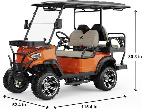 4-Seater Electric Shuttle Golf Cart 48V 5KW IP67 Waterproof - 25MPH Top Speed 50-60km Range with LED Lights, Disc Brakes & 5-Hour Quick Charging in Kuwait