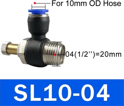 50 قطعة SL 4 6 8 10 12 مللي متر اتصال سريع تركيب هوائي M5 1/8 1/4 3/8 1/2 Lnch صمام تنظيم سرعة الهواء خنق (SL10-04) in Kuwait