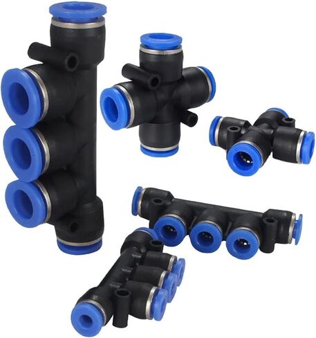 PK PZA Pneumatic Plastic 4 Way 5 Fitting Fittings Quick Connectors Water Hose Connector Air Push Fast 6 8 10 12mm 5Pcs(PZA-4) in Kuwait