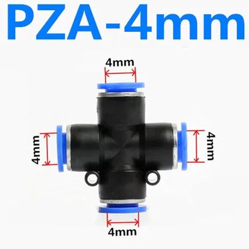 PK PZA Pneumatic Plastic 4 Way 5 Fitting Fittings Quick Connectors Water Hose Connector Air Push Fast 6 8 10 12mm 5Pcs(PZA-4) in Kuwait