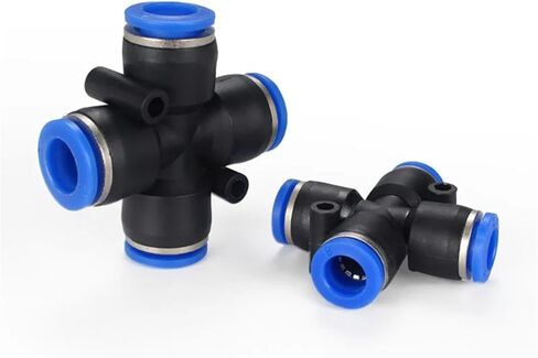 PK PZA Pneumatic Plastic 4 Way 5 Fitting Fittings Quick Connectors Water Hose Connector Air Push Fast 6 8 10 12mm 5Pcs(PZA-4) in Kuwait