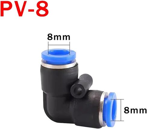 Pneumatic Quick Fitting PV 90 Degree Elbow Plastic 4mm 6mm 8mm 10mm Air Parts Pipe Push In Water Connector 10/50Pcs(PV-8,50 PCS) in Kuwait