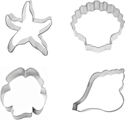 Sandy Beach Seashell Cookie Cutter 4 Piece Set from The Cookie Cutter Shop – Made in the USA in Kuwait