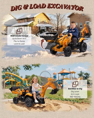 ألعاب ركوب الحفارة الأولى JCB 3CX المرخصة 24 فولت للأطفال، لعبة حفار خلفي مع مقعد قابل للعكس، أذرع أمامية وخلفية قابلة للإزالة، جهاز تحكم عن بعد، سيارة بناء كهربائية للأولاد والبنات (24 فولت) in Kuwait