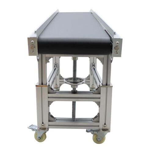 TECHTONGDA PVC Inclined Conveyor Belt System Motorized Length 47.2Inch Width 11.8Inch Aluminum Frame Adjustable Speed 13-65ft/min Height 21.2-38.9Inch Load 66-88LBS 110V/120w in Kuwait